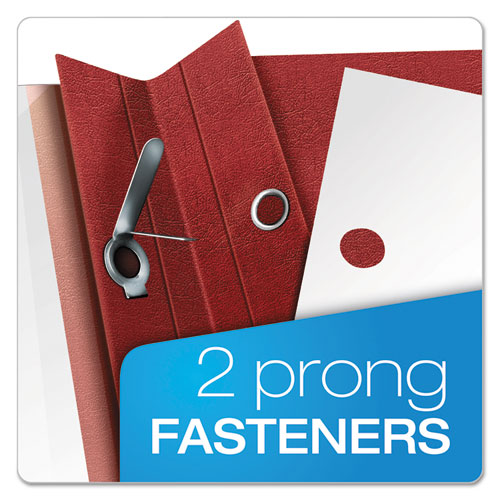Premium Paper Clear Front Cover, 3 Fasteners, Letter, Red, 25/box