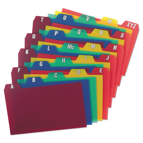 Image of Oxford™ Durable Poly A-Z Card Guides, 1/5-Cut Top Tab, A To Z, 3 X 5, Assorted Colors, 25/Set