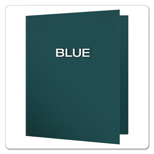Image of Oxford™ Earthwise By Oxford 100% Recycled Paper Twin-Pocket Portfolio, 100-Sheet Capacity, 11 X 8.5, Blue, 25/Box