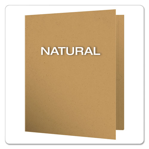 Image of Oxford™ Earthwise By Oxford 100% Recycled Paper Twin-Pocket Portfolio, 100-Sheet Capacity, 11 X 8.5, Natural, 25/Box