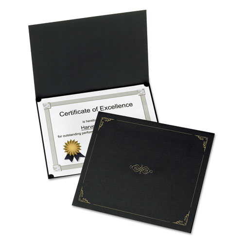 Certificate Holder, 11.25 x 8.75, Black, 5/Pack