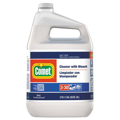 Cleaner with Bleach, Liquid, Closed Loop Concentrate, 1 gal , 3/Carton