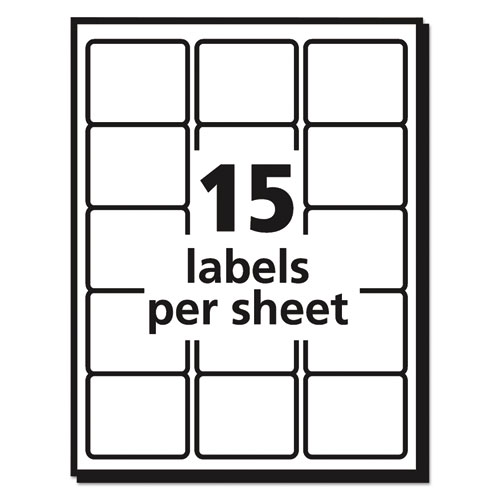 Image of Avery® Durable Permanent Id Labels With Trueblock Technology, Laser Printers, 2 X 2.63, White, 15/Sheet, 50 Sheets/Pack