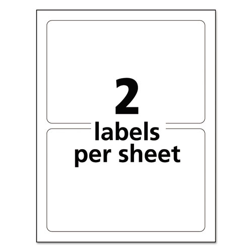 Image of Avery® Durable Permanent Id Labels With Trueblock Technology, Laser Printers, 5 X 8.13, White, 2/Sheet, 50 Sheets/Pack
