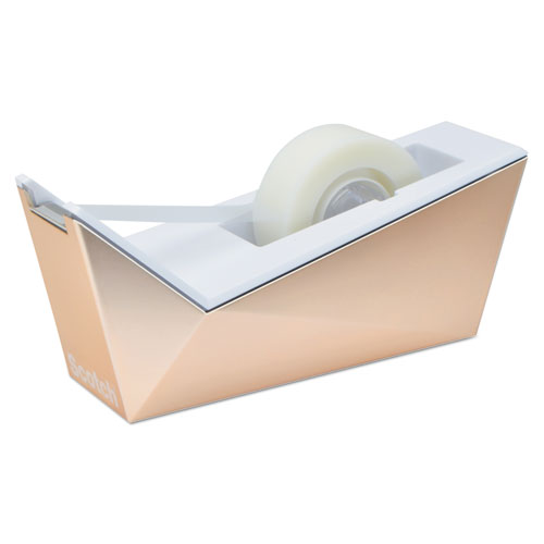Image of Facet Design One-Handed Dispenser with One Roll of Tape, 1" Core, Plastic, Copper
