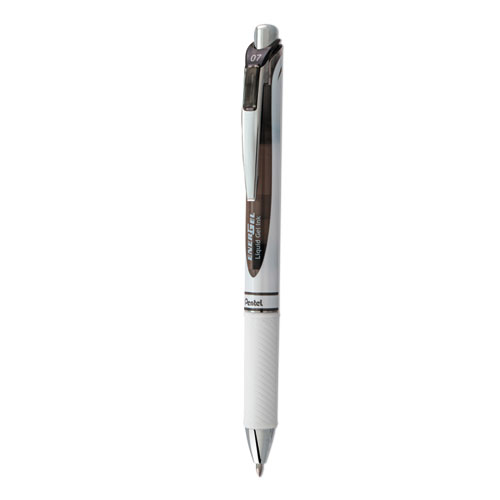 Image of EnerGel RTX Gel Pen, Retractable, Medium 0.7 mm, Black Ink, White/Black Barrel