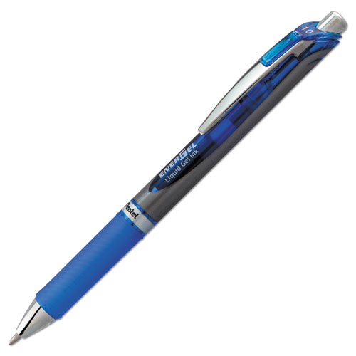EnerGel RTX Gel Pen, Retractable, Bold 1 mm, Blue Ink, Blue/Gray Barrel