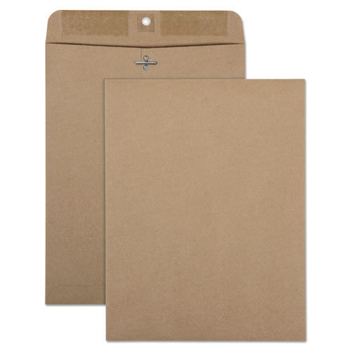 100% Recycled Brown Kraft Clasp Envelope, 9 x 12, Brown Kraft, 100/Box QUA38711