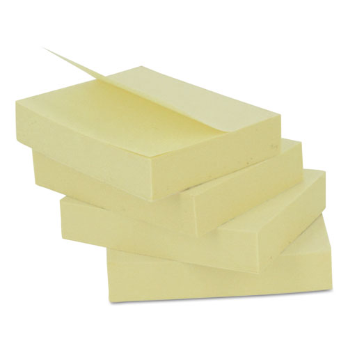 Image of Self-Stick Note Pads, 3" x 3", Yellow, 100 Sheets/Pad, 12 Pads/Pack