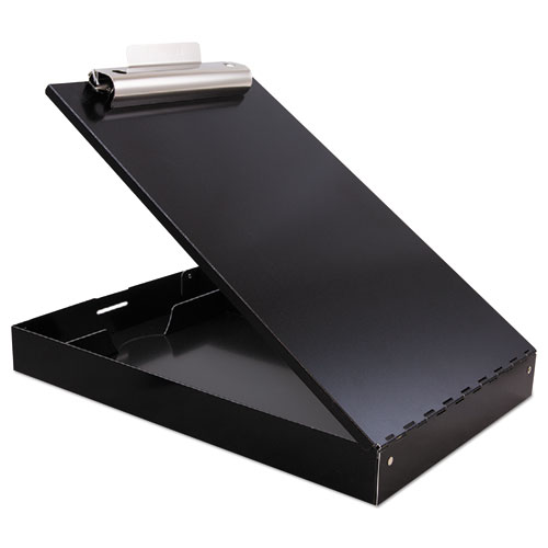 Redi-Rite Aluminum Storage Clipboard, 1" Clip Capacity, Holds 8.5 x 11 Sheets, Black