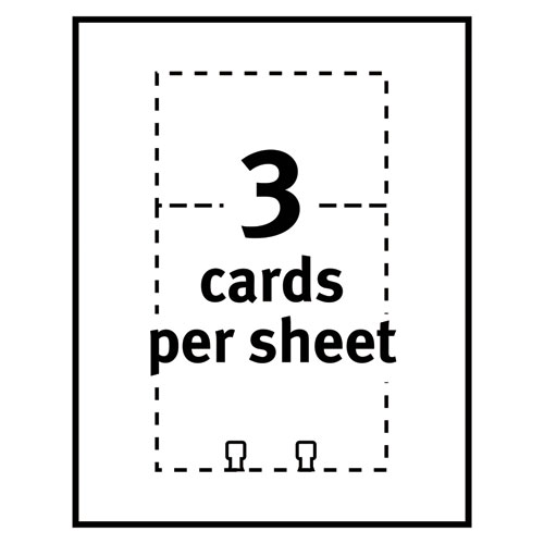 Image of Large Rotary Cards, Laser/Inkjet, 3 x 5, White, 3 Cards/Sheet, 150 Cards/Box