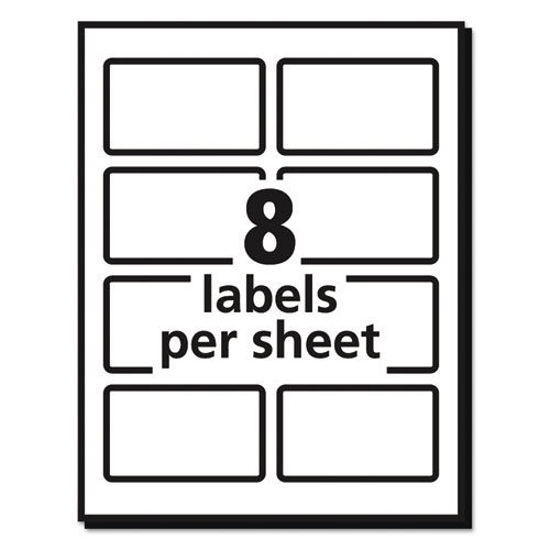 Image of Vibrant Laser Color-Print Labels w/ Sure Feed, 2 x 3.75, White, 200/PK