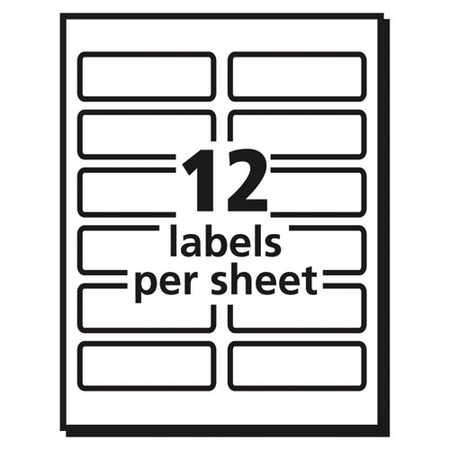 Image of Vibrant Laser Color-Print Labels w/ Sure Feed, 1.25 x 3.75, White, 300/Pack