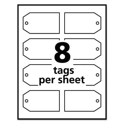 Image of Printable Rectangular Tags with Strings, 2 x 3.5, Matte White, 96/Pack