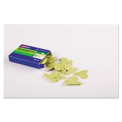 Gummed Reinforced Index Tabs, 1/12-Cut Tabs, Olive Green, 0.5" Wide, 25/Pack