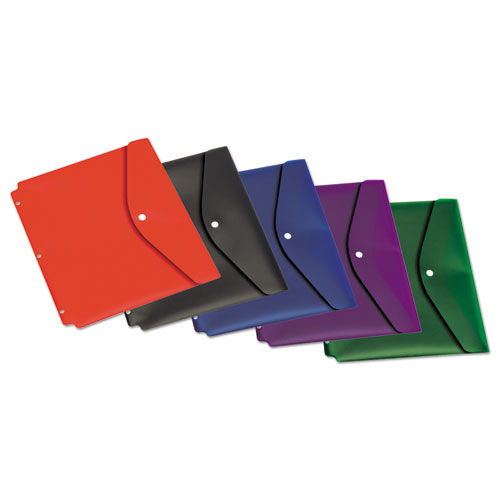Cardinal® Dual Pocket Snap Envelope, 11 x 8 1/2, Assorted Colors, 5/Pack