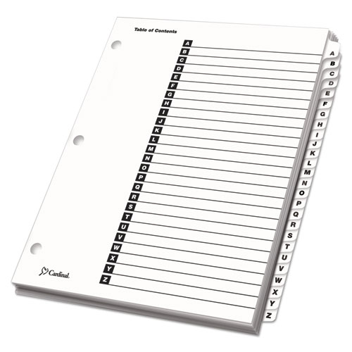 Image of Cardinal® Onestep Printable Table Of Contents And Dividers, 26-Tab, A To Z, 11 X 8.5, White, White Tabs, 1 Set