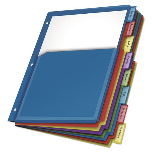 Image of Cardinal® Expanding Pocket Index Dividers, 8-Tab, 11 X 8.5, Assorted, 1 Set