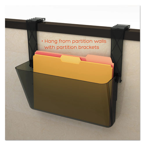 Image of DocuPocket Stackable Wall Pocket, Letter Size, 13" x 4", Smoke