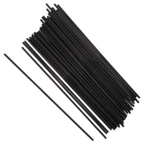 Sip Straws, 7.5", Plastic, Black, 10,000/Carton