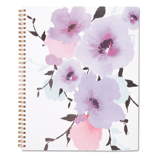 Mina Weekly/Monthly Planner, Main Floral Artwork, 11 x 8.5, White/Violet/Peach Cover, 12-Month (Jan to Dec): 2022