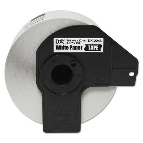 Image of DK2246 Label Tape, 4.07" x 100 ft, Black on White