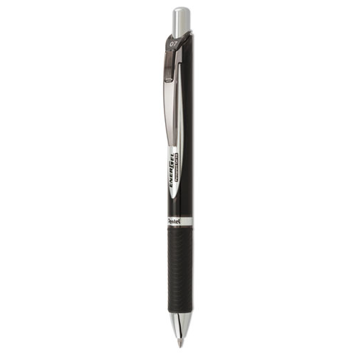 Image of Pentel® Energel Pro Permanent Ink Gel Pen, Retractable, Medium 0.7 Mm, Black Ink, Black Barrel