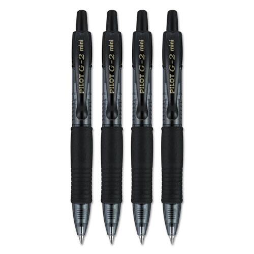 G2 Mini Retractable Gel Pen, Fine 0.7mm, Black Ink/Barrel, 4/Pack