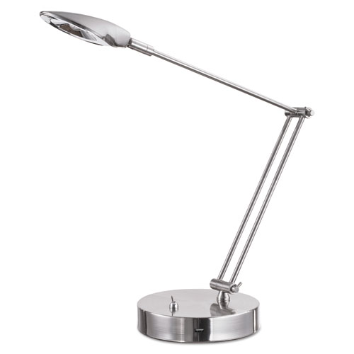 Adjustable LED Task Lamp with USB Port, 11w x 6.25d x 26h, Brushed Nickel