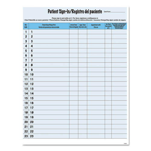 HIPAA Labels, Patient Sign-In, 8.5 x 11, Blue, 23/Sheet, 125 Sheets/Pack