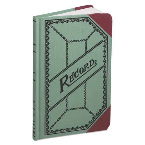 Miniature Account Book, Green/red Canvas Cover, 200 Pages, 9 1/2 X 6