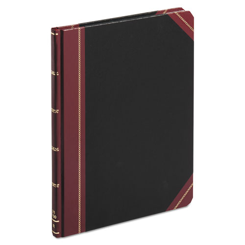 Image of Boorum & Pease® Extra-Durable Bound Book, Single-Page 5-Column Accounting, Black/Maroon/Gold Cover, 10.13 X 7.78 Sheets, 150 Sheets/Book