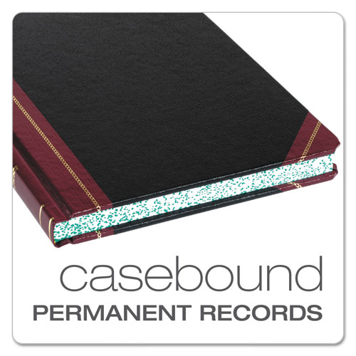 Image of Boorum & Pease® Extra-Durable Bound Book, Single-Page Record-Rule Format, Black/Maroon/Gold Cover, 10.13 X 7.78 Sheets, 300 Sheets/Book