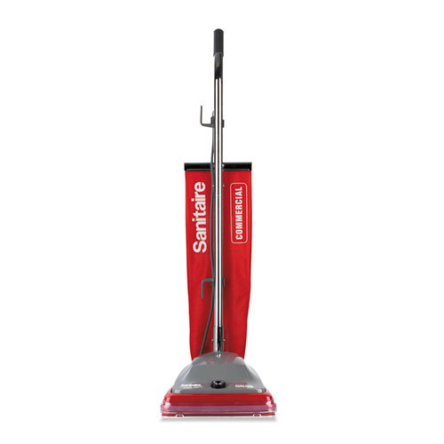 TRADITION UPRIGHT VACUUM WITH SHAKE-OUT BAG, 16 LB, RED