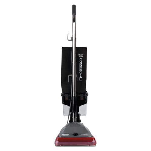Image of TRADITION Upright Vacuum SC689A, 12" Cleaning Path, Gray/Red/Black