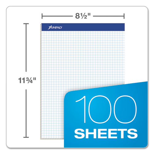 Image of Ampad® Quad Double Sheet Pad, Quadrille Rule (4 Sq/In), 100 White 8.5 X 11.75 Sheets