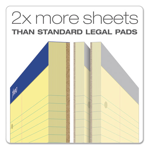 Image of Ampad® Double Sheet Pads, Narrow Rule, 100 Canary-Yellow 8.5 X 11.75 Sheets