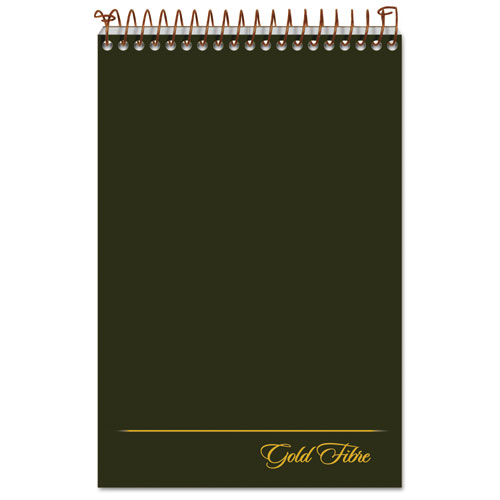 Image of Gold Fibre Steno Pads, Gregg Rule, Designer Green/Gold Cover, 100 White 6 x 9 Sheets