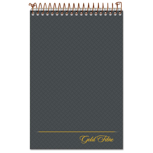 Image of Ampad® Gold Fibre Steno Pads, Gregg Rule, Designer Diamond Pattern Gray/Gold Cover, 100 White 6 X 9 Sheets