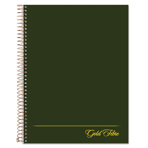 Image of Gold Fibre Wirebound Project Notes Book, 1 Subject, Project-Management Format, Green Cover, 9.5 x 7.25, 84 Sheets