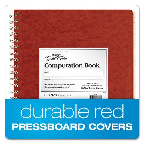 Image of Ampad® Computation Book, Quadrille Rule (4 Sq/In), Brown Cover, (76) 11.75 X 9.25 Sheets