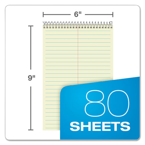 Image of Steno Pads, Gregg Rule, Green Cover, 80 Green-Tint 6 x 9 Sheets, 6/Pack