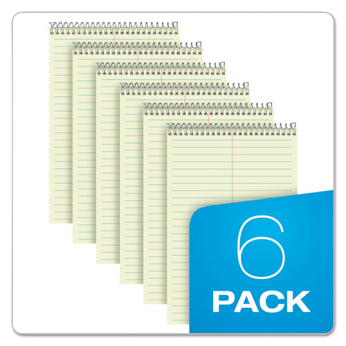 Image of Steno Pads, Gregg Rule, Tan Cover, 70 Green-Tint 6 x 9 Sheets, 6/Pack