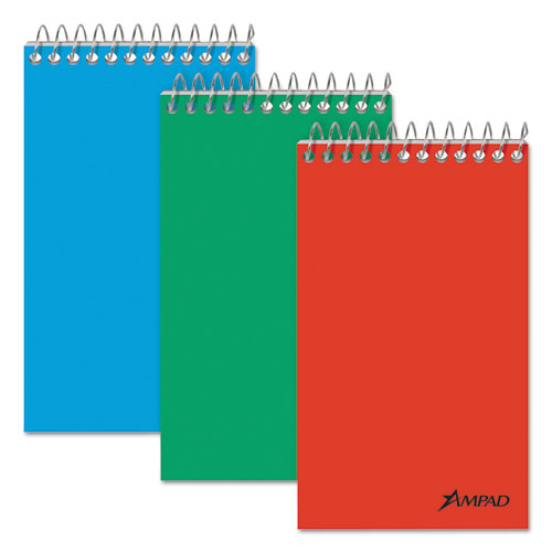 Memo Pads, Narrow Rule, Assorted Cover Colors, 60 White 3 x 5 Sheets, 3/Pack