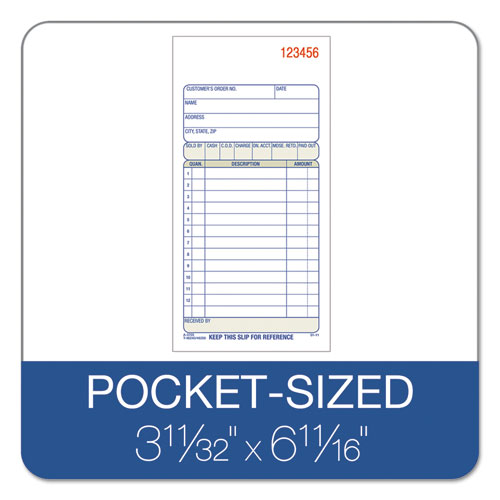 Image of Adams® 2-Part Sales Book, 12 Lines, Two-Part Carbon, 3.38 X 6.69, 50 Forms Total