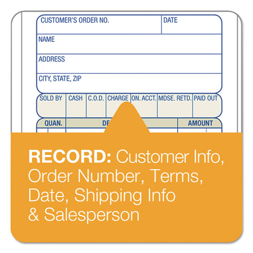 2-Part Sales Book, 3 3/8 x 6 11/16, Carbonless, 50 Sets/Book