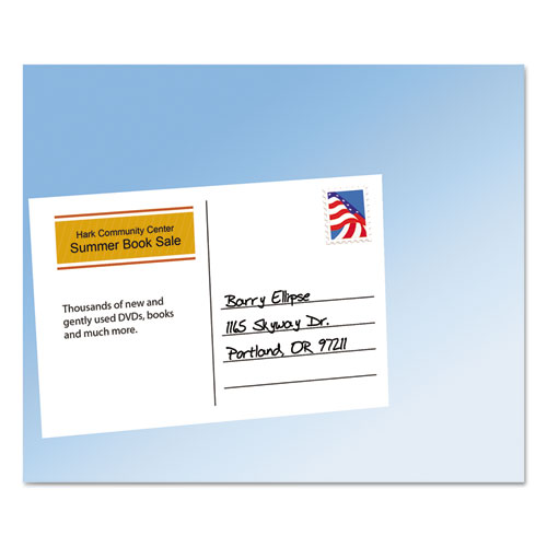 Image of Printable Postcards, Laser, 80 lb, 4 x 6, Uncoated White, 100 Cards, 2/Cards/Sheet, 50 Sheets/Box