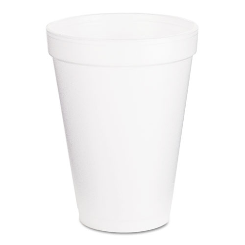 Foam Drink Cups, 12 oz, White, 1,000/Carton