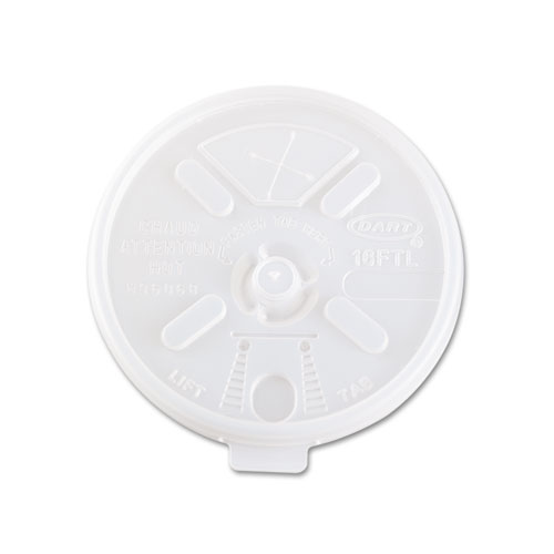 Image of Lift n' Lock Plastic Hot Cup Lids, With Straw Slot, Fits 12 oz to 24 oz Cups, Translucent, 100/Pack, 10 Packs/Carton