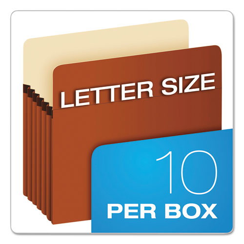 Image of Pendaflex® Standard Expanding File Pockets, 5.25" Expansion, Letter Size, Red Fiber, 10/Box